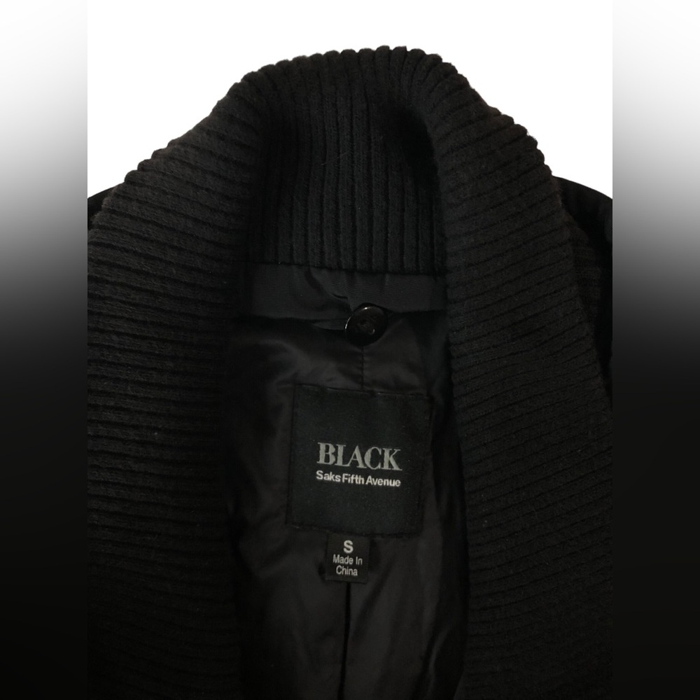 Black Saks Fifth Avenue Water Repellent Blazer Coat Jacket Mens Small Workwear - Picture 13 of 14